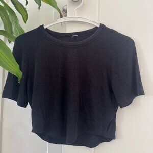 Lululemon Hold Tight Cropped T-Shirt in Black, Size 8